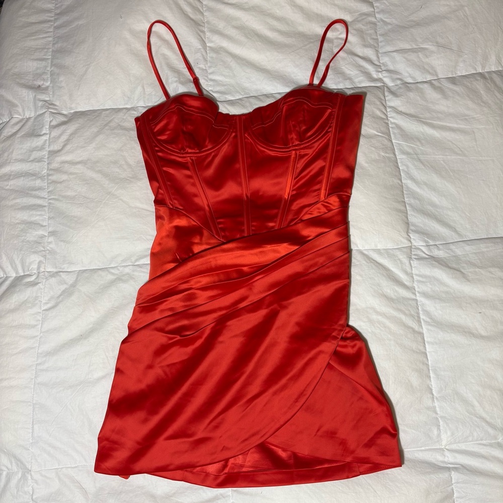 NWT~BARDO LUMINARY CORSET DRESS in 
FIRE RED…HOLIDAY DRESS